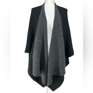 Black & Gray / Sweater Wrap / One-Size / Goth Emo Alt Girl Boho Asymmetrical